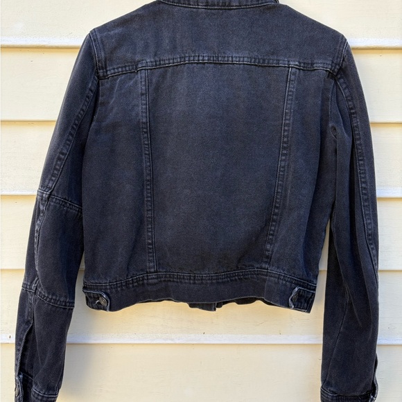 Free People Rumors Washed Black Denim Jacket, Size Small - Picture 3 of 4
